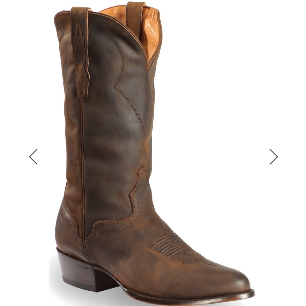 EL DORADO HANDMADE MEN'S TAN OILED ROPER BOOTS